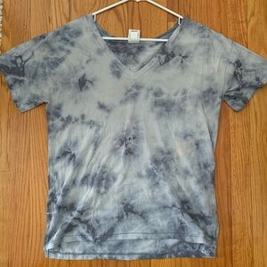 White and grey tye dye PINK tshirt
